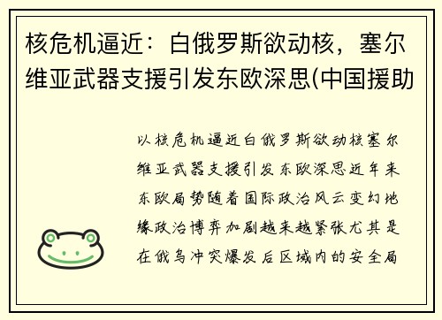 核危机逼近：白俄罗斯欲动核，塞尔维亚武器支援引发东欧深思(中国援助塞尔维亚武器)